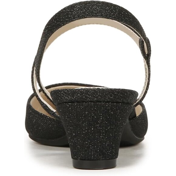 LifeStride Womens Black Sparkle Patent Polyurethane Pointed Closed Toe Pump - Picture 3 of 9